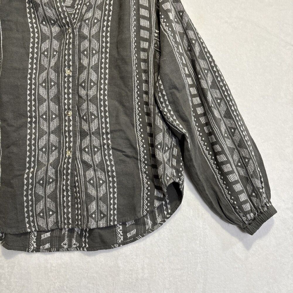 Splendid Women's Olive Green Freesia Long Sleeve Linen Button-Up Shirt Top Small - Picture 6 of 14